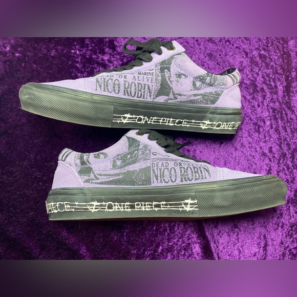 VANS x One Piece Skate Old Skool Shoes Mens 7 Purple GUC - Picture 4 of 14